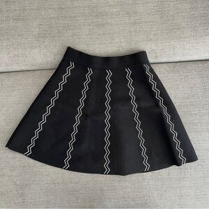 MAJE Elegant Black Skirt with White Accents sz 2